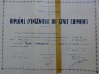 Diplôme d'ingénieure chimiste d'Odette Clara, épouse Mansour - Archives de l'Institut national polytechnique de Toulouse